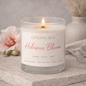 Hibiscus Bloom Candle From Leilani Kai Candle Co.