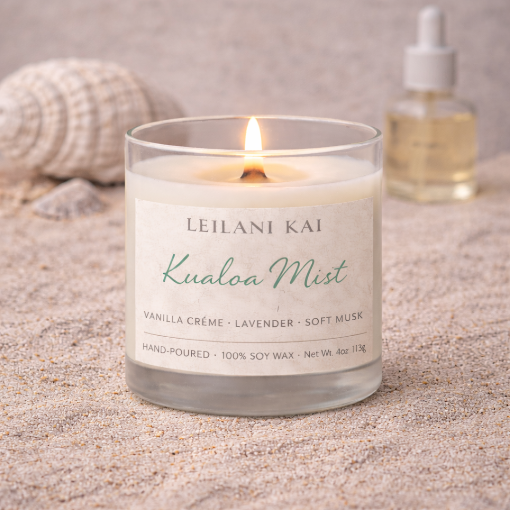 Kualoa Mist 4oz Discovery Candle From Leilani Kai Candle Co.